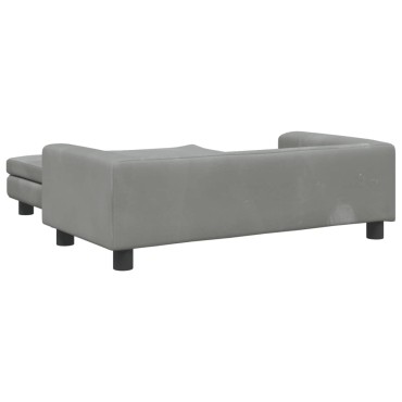 vidaXL Καναπές Παιδικός με Υποπόδιο Αν. Γκρι 100x50x30cm Βελούδινος 1 τεμ.