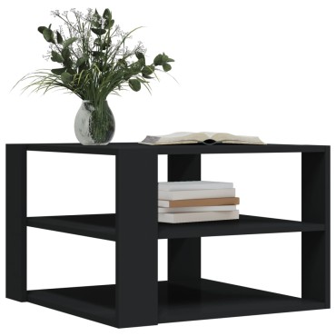 vidaXL Τραπεζάκι Σαλονιού Μαύρο 59,5x59,5x40cm από Επεξεργ. Ξύλο 1 τεμ.