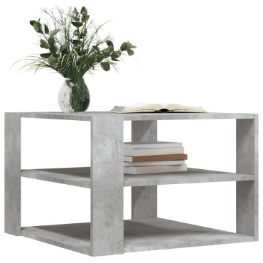 vidaXL Τραπεζάκι Σαλονιού Γκρι Σκυρ. 59,5x59,5x40cm Επεξεργ. Ξύλο 1 τεμ.