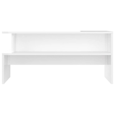vidaXL Τραπεζάκι Σαλονιού Γυαλ. Λευκό 90x55x42,5cm Επεξεργ. Ξύλο 1 τεμ.