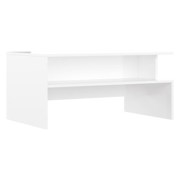 vidaXL Τραπεζάκι Σαλονιού Γυαλ. Λευκό 90x55x42,5cm Επεξεργ. Ξύλο 1 τεμ.