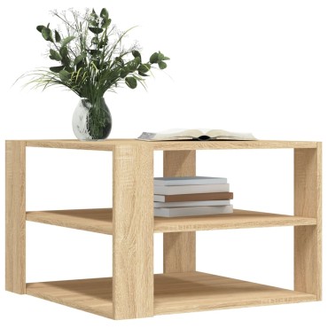 vidaXL Τραπεζάκι Σαλονιού Sonoma Δρυς 59,5x59,5x40cm Επεξεργ. Ξύλο 1 τεμ.