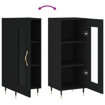 vidaXL Ντουλάπι Μαύρο 34,5x34x90cm από Επεξεργασμένο Ξύλο 1 τεμ.