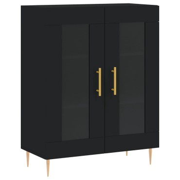 vidaXL Συρταριέρα Μαύρη 69,5x34x90cm από Επεξεργασμένο Ξύλο 1 τεμ.