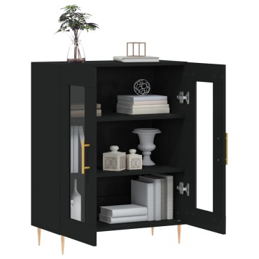 vidaXL Συρταριέρα Μαύρη 69,5x34x90cm από Επεξεργασμένο Ξύλο 1 τεμ.