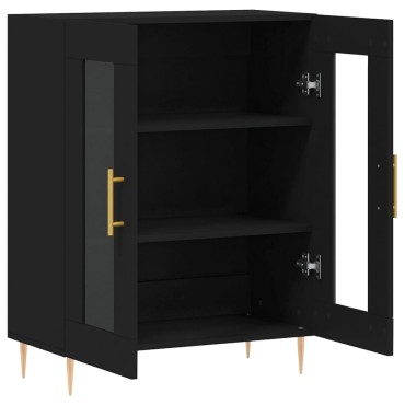 vidaXL Συρταριέρα Μαύρη 69,5x34x90cm από Επεξεργασμένο Ξύλο 1 τεμ.