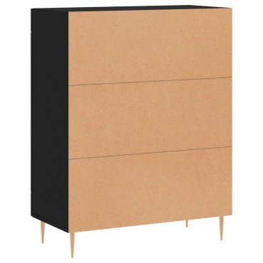 vidaXL Συρταριέρα Μαύρη 69,5x34x90cm από Επεξεργασμένο Ξύλο 1 τεμ.