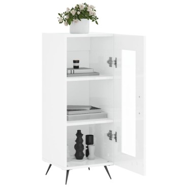 vidaXL Ντουλάπι Γυαλιστερό Λευκό 34,5x34x90cm Επεξεργασμένο Ξύλο 1 τεμ.