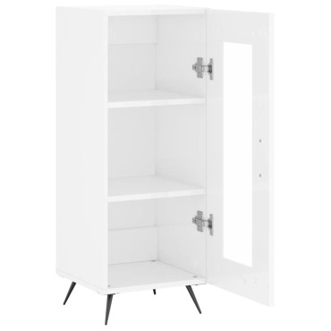 vidaXL Ντουλάπι Γυαλιστερό Λευκό 34,5x34x90cm Επεξεργασμένο Ξύλο 1 τεμ.