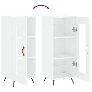 vidaXL Ντουλάπι Γυαλιστερό Λευκό 34,5x34x90cm Επεξεργασμένο Ξύλο 1 τεμ.