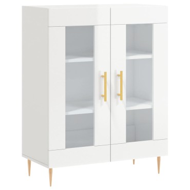 vidaXL Ντουλάπι Γυαλιστερό Λευκό 69,5x34x90cm Επεξεργασμένο Ξύλο 1 τεμ.