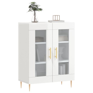 vidaXL Ντουλάπι Γυαλιστερό Λευκό 69,5x34x90cm Επεξεργασμένο Ξύλο 1 τεμ.