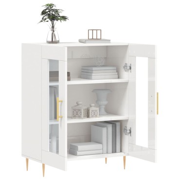 vidaXL Ντουλάπι Γυαλιστερό Λευκό 69,5x34x90cm Επεξεργασμένο Ξύλο 1 τεμ.