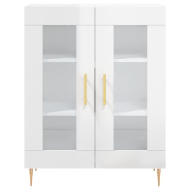 vidaXL Ντουλάπι Γυαλιστερό Λευκό 69,5x34x90cm Επεξεργασμένο Ξύλο 1 τεμ.