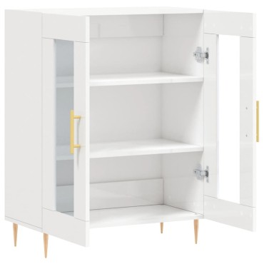 vidaXL Ντουλάπι Γυαλιστερό Λευκό 69,5x34x90cm Επεξεργασμένο Ξύλο 1 τεμ.