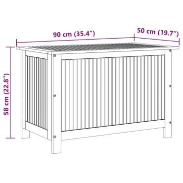 vidaXL Μπαούλο Αποθήκευσης Κήπου 90x50x58cm από Μασίφ Ξύλο Ακακίας 1 τεμ.