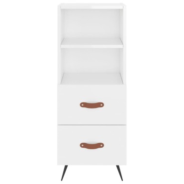 vidaXL Ντουλάπι Γυαλιστερό Λευκό 34,5x34x90cm Επεξεργασμένο Ξύλο 1 τεμ.