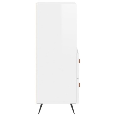 vidaXL Ντουλάπι Γυαλιστερό Λευκό 34,5x34x90cm Επεξεργασμένο Ξύλο 1 τεμ.