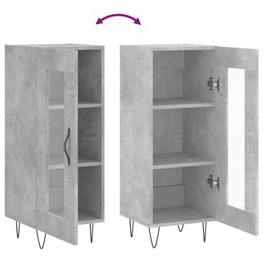 vidaXL Ντουλάπι Γκρι Σκυροδέματος 34,5x34x90cm Επεξεργασμένο Ξύλο 1 τεμ.