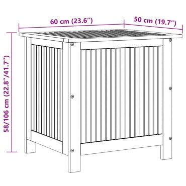 vidaXL Μπαούλο Αποθήκευσης Κήπου 60x50x58cm από Μασίφ Ξύλο Ακακίας 1 τεμ.