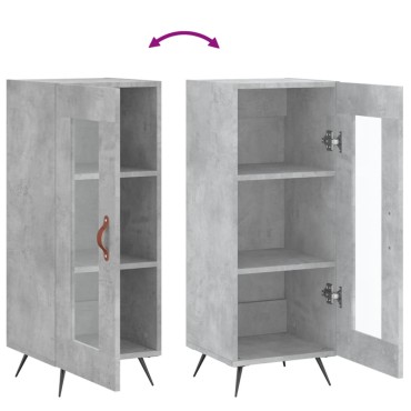 vidaXL Ντουλάπι Γκρι Σκυροδέματος 34,5x34x90cm Επεξεργασμένο Ξύλο 1 τεμ.