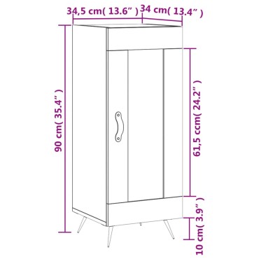 vidaXL Ντουλάπι Καπνιστή Δρυς 34,5x34x90cm Επεξεργασμένο Ξύλο 1 τεμ.
