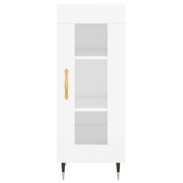 vidaXL Ντουλάπι Γυαλιστερό Λευκό 34,5x34x90cm Επεξεργασμένο Ξύλο 1 τεμ.