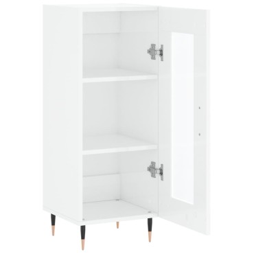 vidaXL Ντουλάπι Γυαλιστερό Λευκό 34,5x34x90cm Επεξεργασμένο Ξύλο 1 τεμ.