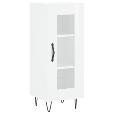 vidaXL Ντουλάπι Γυαλιστερό Λευκό 34,5x34x90cm Επεξεργασμένο Ξύλο 1 τεμ.