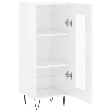 vidaXL Ντουλάπι Γυαλιστερό Λευκό 34,5x34x90cm Επεξεργασμένο Ξύλο 1 τεμ.