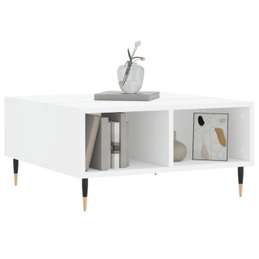 vidaXL Τραπεζάκι Σαλονιού Λευκό 60x60x30cm Επεξεργασμένο Ξύλο 1 τεμ.