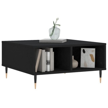 vidaXL Τραπεζάκι Σαλονιού Μαύρο 60x60x30cm από Επεξεργασμένο Ξύλο 1 τεμ.