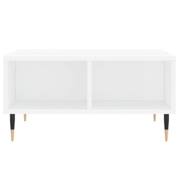 vidaXL Τραπεζάκι Σαλονιού Γυαλ. Λευκό 60x60x30cm Επεξεργασμένο Ξύλο 1 τεμ.