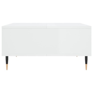 vidaXL Τραπεζάκι Σαλονιού Γυαλ. Λευκό 60x60x30cm Επεξεργασμένο Ξύλο 1 τεμ.
