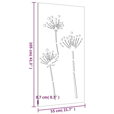 vidaXL Διακοσμητικό Κήπου Σχέδιο Λουλούδια 105x55 εκ. Ατσάλι Corten