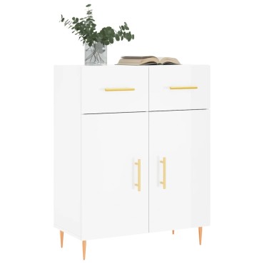 vidaXL Ντουλάπι Γυαλιστερό Λευκό 69,5x34x90cm Επεξεργασμένο Ξύλο 1 τεμ.