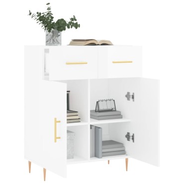 vidaXL Ντουλάπι Γυαλιστερό Λευκό 69,5x34x90cm Επεξεργασμένο Ξύλο 1 τεμ.