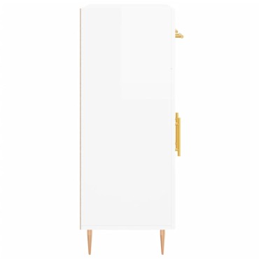 vidaXL Ντουλάπι Γυαλιστερό Λευκό 69,5x34x90cm Επεξεργασμένο Ξύλο 1 τεμ.