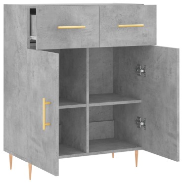 vidaXL Ντουλάπι Γκρι Σκυροδέματος 69,5x34x90cm Επεξεργασμένο Ξύλο 1 τεμ.