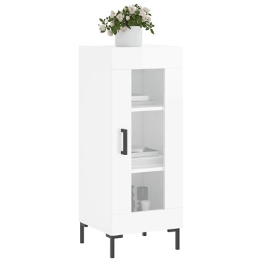 vidaXL Ντουλάπι Γυαλιστερό Λευκό 34,5x34x90cm Επεξεργασμένο Ξύλο 1 τεμ.
