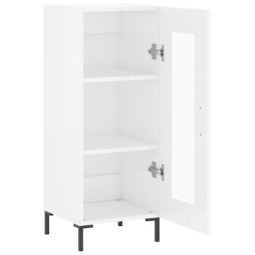 vidaXL Ντουλάπι Γυαλιστερό Λευκό 34,5x34x90cm Επεξεργασμένο Ξύλο 1 τεμ.