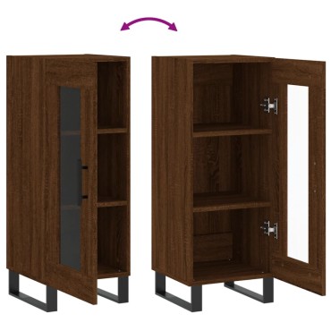 vidaXL Ντουλάπι Καφέ Δρυς 34,5x34x90cm Επεξεργασμένο Ξύλο 1 τεμ.