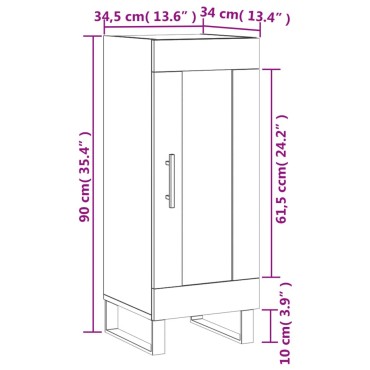 vidaXL Ντουλάπι Sonoma Δρυς 34,5x34x90cm από Επεξεργασμένο Ξύλο 1 τεμ.