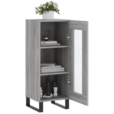 vidaXL Ντουλάπι Γκρι Sonoma 34,5x34x90cm από Επεξεργασμένο Ξύλο 1 τεμ.