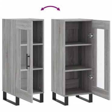 vidaXL Ντουλάπι Γκρι Sonoma 34,5x34x90cm από Επεξεργασμένο Ξύλο 1 τεμ.