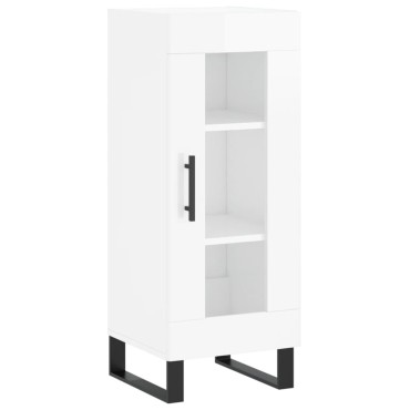 vidaXL Ντουλάπι Γυαλιστερό Λευκό 34,5x34x90cm Επεξεργασμένο Ξύλο 1 τεμ.