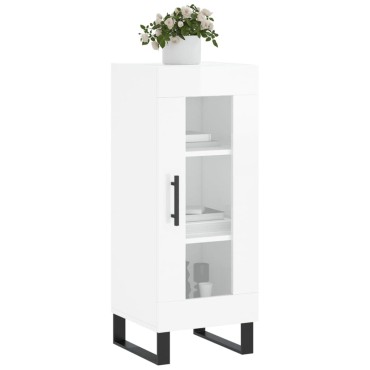 vidaXL Ντουλάπι Γυαλιστερό Λευκό 34,5x34x90cm Επεξεργασμένο Ξύλο 1 τεμ.