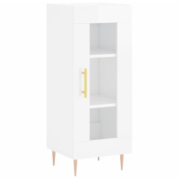 vidaXL Ντουλάπι Γυαλιστερό Λευκό 34,5x34x90cm Επεξεργασμένο Ξύλο 1 τεμ.