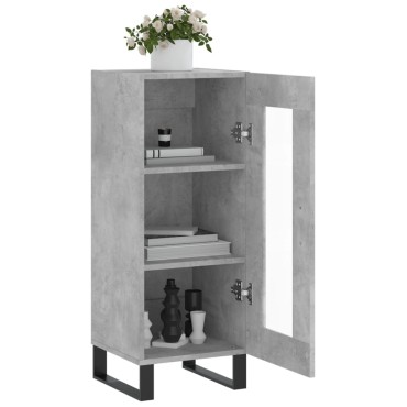 vidaXL Ντουλάπι Γκρι Σκυροδέματος 34,5x34x90cm Επεξεργασμένο Ξύλο 1 τεμ.