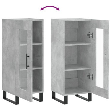 vidaXL Ντουλάπι Γκρι Σκυροδέματος 34,5x34x90cm Επεξεργασμένο Ξύλο 1 τεμ.